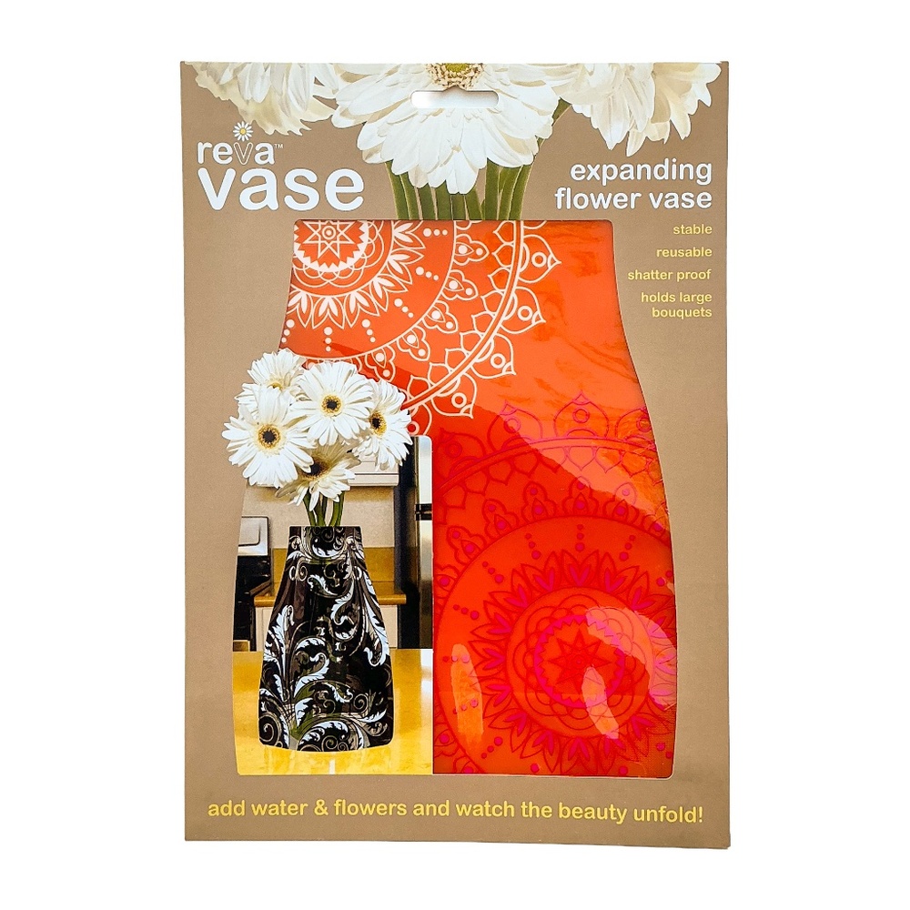 Flower Vase Medallion Design Orange NWT